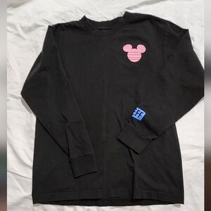 Neff Black Long Sleeve Tee with Pink and Blue Accents